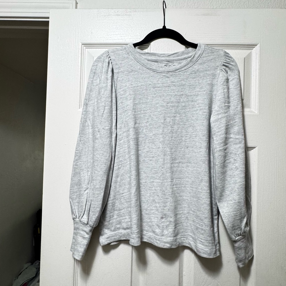 LOFT Heather Gray Crewneck Top - Picture 2 of 7